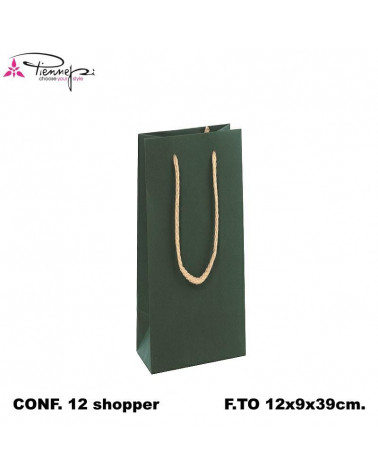 PNP BUSTE VINO C/MANICO KRAFT 12x39 VERDE [12PZ]