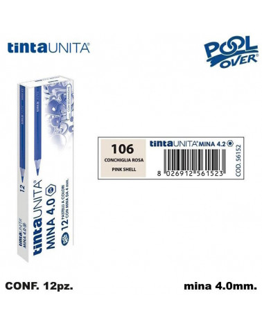 TINTA UNITA PASTELLO MINA 4MM. CONCHIGLIA ROSA 106 [12PZ] 56152
