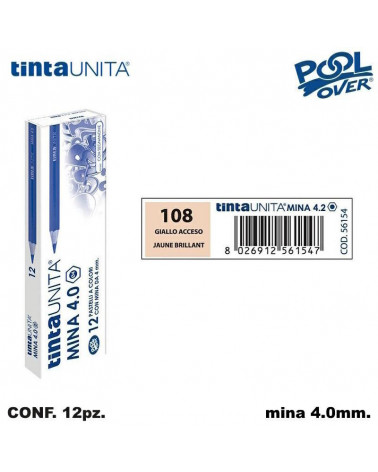 TINTA UNITA PASTELLO MINA 4MM. GIALLO ACCESO 108 [12PZ] 56154