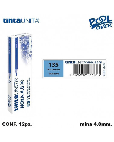 TINTA UNITA PASTELLO MINA 4MM. BLU SASSONE 135 [12PZ] 56181
