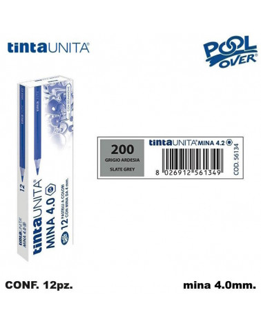 TINTA UNITA PASTELLO MINA 4MM. GRIGIO ARDESIA 200 [12PZ] 56134