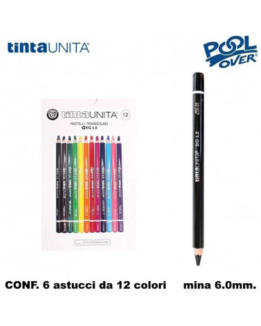 TINTA UNITA PASTELLO TRIANGOLARE 12COL. MINA 6MM. 60011 [6PZ]