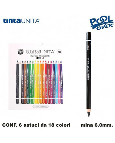 TINTA UNITA PASTELLO TRIANGOLARE 18COL. MINA 6MM. 60010 [6PZ]