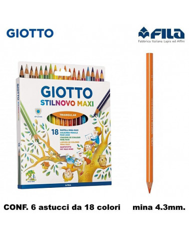 GIOTTO PASTELLO STILNOVO MAXI 18COL[6PZ]