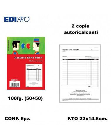 EDIPRO ACQUISTO VALORI BOLLATI 22X14,8 2C. E5784A [5PZ]