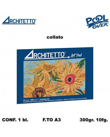 ARCHITETTO BLOCCO ACQUARELLO COLLATO ART PAD A3 10fg.300gr.60824