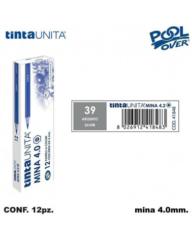 TINTA UNITA PASTELLO MINA 4MM. ARGENTO 39 41848 [12PZ]