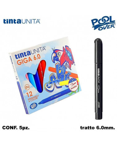 TINTA UNITA PENNARELLO JUMBO 6.0 12COL.41822 [5PZ]