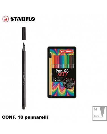 STABILO PEN 68 10COL.METALLO PENNARELLO-6810-6
