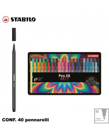 STABILO PEN 68 40COL.METALLO PENNARELLO-6840-6