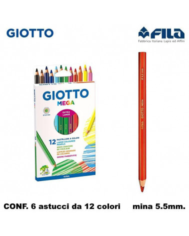 GIOTTO PASTELLO MEGA 12COL. [6PZ]