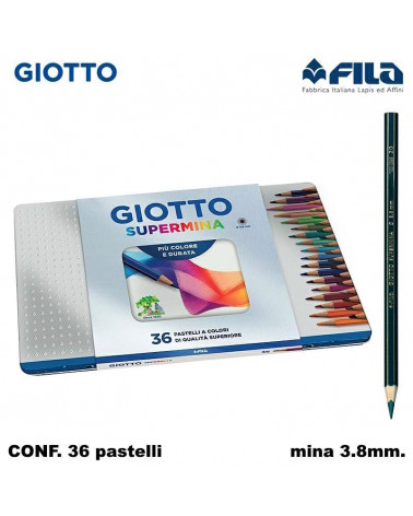 GIOTTO PASTELLO SUPERMINA 36COL. METALLO