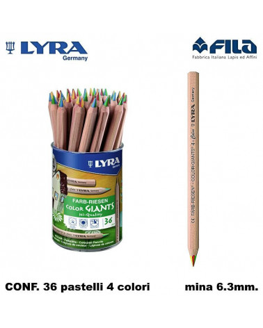 LYRA PASTELLO 4COL.36PZ. BARATTOLO-MULTICOLOR
