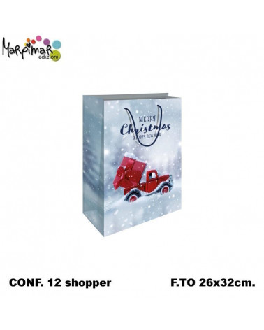 MARPIMAR BUSTE CON MANICO 26x32 L RED TRUCK SHOPPER [12PZ]