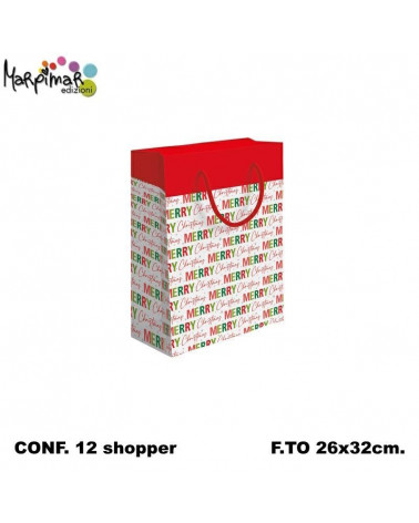 MARPIMAR BUSTE CON MANICO 26x32 L SCRITTE SHOPPER [12PZ]