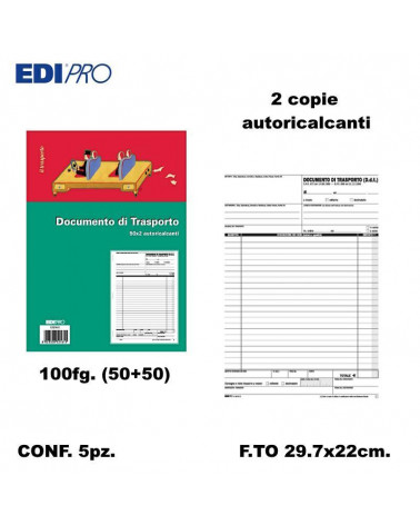 EDIPRO DDT 29.7x22 2C. E5216C-DOCUMENTO TRASPORTO [5PZ]
