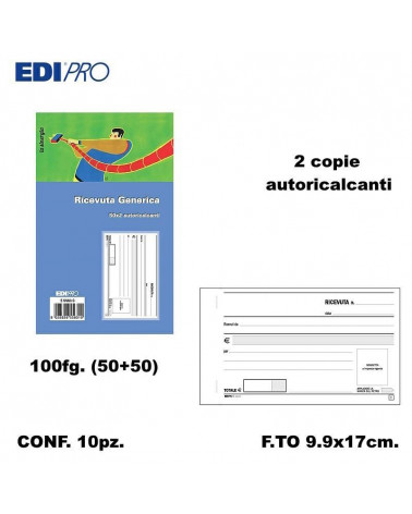 EDIPRO RICEVUTE GENERICHE 9,9X17 2C. E5563C [10PZ]