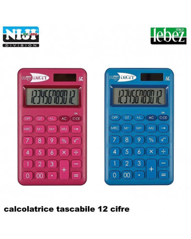 LEBEZ CALCOLATRICE TASCABILE 61624 12 CIFRE