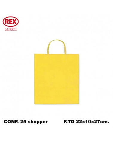 SADOCH BUSTE REGALO C/MANICO 22L 27H 10D  GIALLO-SHOPPER [25PZ]