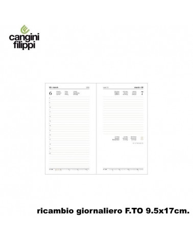 RICAMBIO GIORNALIERO 9,5x17