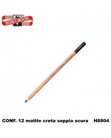 KIN MATITA CRETA SEPPIA SCURA 12PZ.H8804