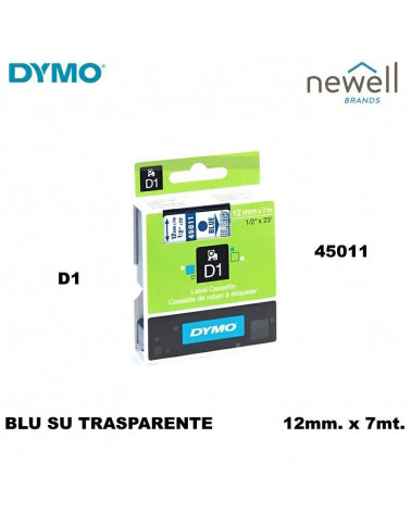 DYMO NASTRO 12MM.X7MT.45011 D1 BLU/TRASPARENTE