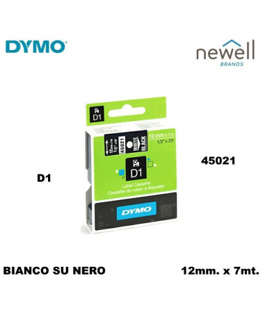 DYMO NASTRO 12MM.X7MT.45021 D1 BIANCO/NERO