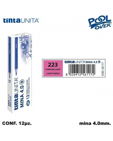 TINTA UNITA PASTELLO MINA 4MM. PORPORA LIGHT 223 [12PZ] 56117