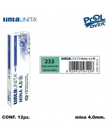 TINTA UNITA PASTELLO MINA 4MM. VERDE GRIGIASTRO 233 [12PZ] 56122
