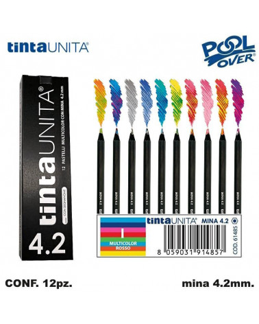 TINTA UNITA PASTELLO MINA 4.2MM. MULTICOLOR ROSSO I [12PZ] 61485