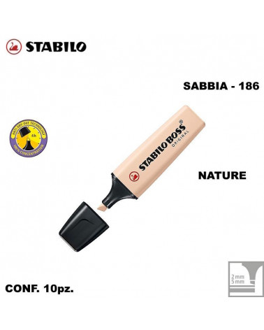 STABILO BOSS NATURE SABBIA 186-EVIDENZIATORE [10PZ]