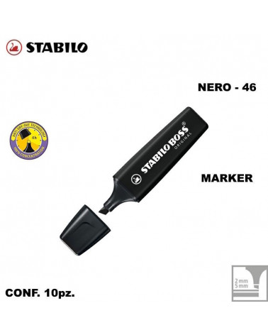 STABILO BOSS BLACK 46-MARKER [10PZ]