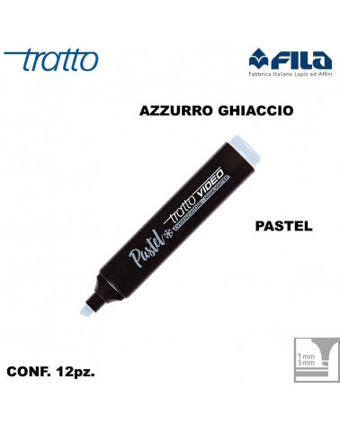 TRATTO VIDEO AZZURRO GHIACCIO PASTEL EVIDENZIATORE [12PZ]