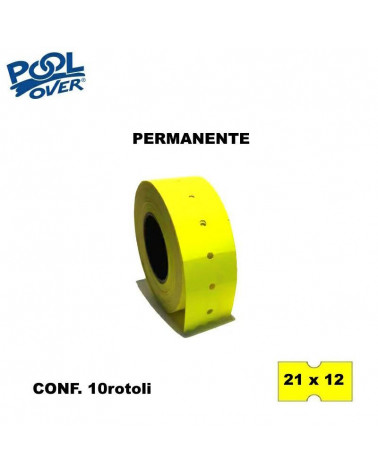 ETICHETTE PER PREZZATRICE POOL 21X12-GIALLO PERMANENTE 52888 [10PZ]