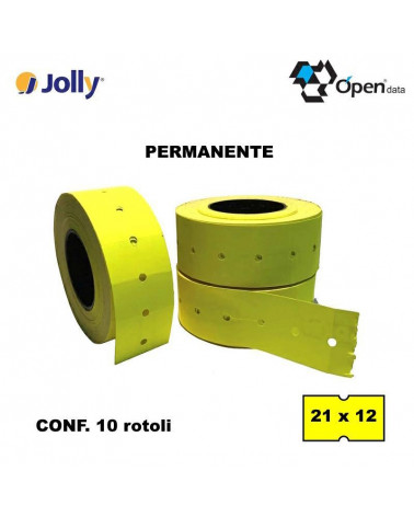 JOLLY ETICHETTE PER PREZZATRICE  21X12-GIALLO PERMANENTE [10PZ]