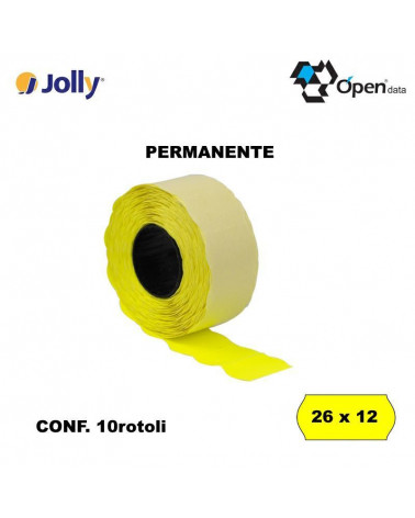 JOLLY ETICHETTE PER PREZZATRICE  26X12-GIALLO PERMANENTE [10PZ]