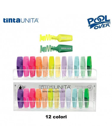 TINTA UNITA MINI EVIDENZIATORE PALETTE SET 12col.