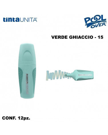TINTA UNITA MINI EVIDENZIATORE PALETTE VERDE GHIACCIO 15 12PZ.