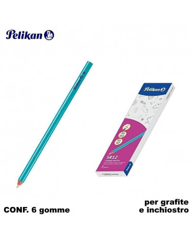 PELIKAN GOMMA A MATITA SR12 6PZ.