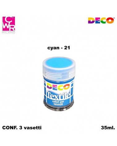 CWR COLORE PER STOFFA FLACONE CYAN 21 35ml. [3PZ]