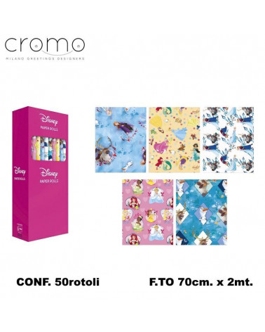 CROMO CARTA REGALO ROTOLI DISNEY PRINCIPESSE mt2x0,7 50pz. DY6680