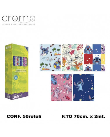 CROMO CARTA REGALO ROTOLI STITCH mt2x0,7 50pz. WP10705