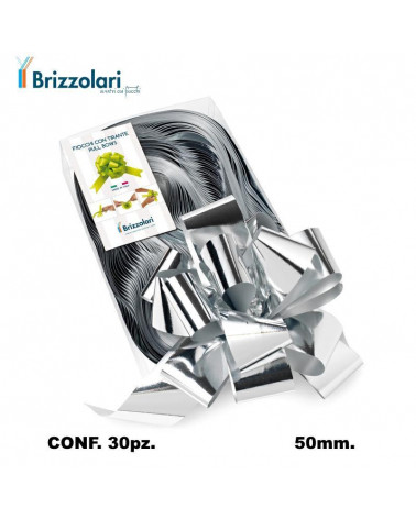 BRIZZOLARI COCCARDA STRAPPO MM50 30PZ. ARGENTO 04-LUCIDA