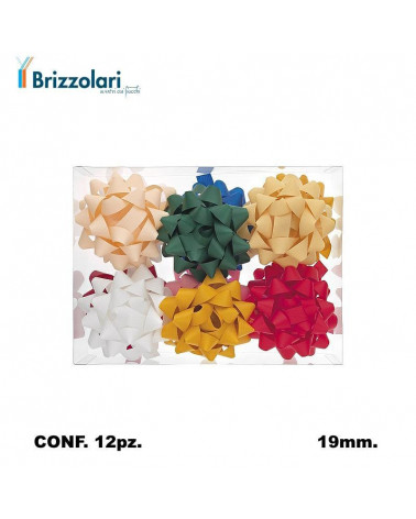 BRIZZOLARI COCCARDA 3323-00 MM19 12PZ. MAXI ASSORTITO-PASTELLO AUTUN