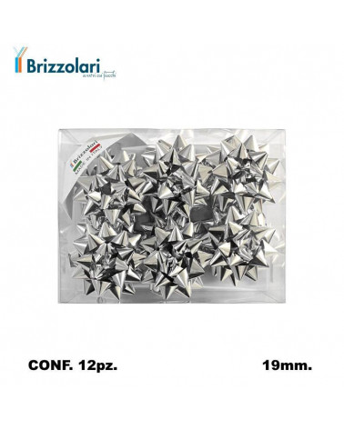 BRIZZOLARI COCCARDA 3370 MM19 12PZ. MAXI ARGENTO 04-METAL