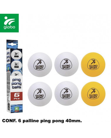 GLOBO PALLINE PING PONG 40mm.6pz. 40541