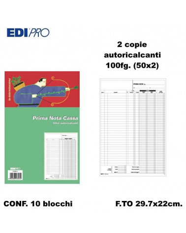 EDIPRO PRIMA NOTA CASSA 29.7x22 2C. E5356A [10PZ]