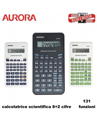 AURORA CALCOLATRICE SCIENTIFICA SC591 8+2 CIFRE 131 FUNZIONI