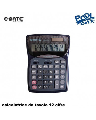 E-MATE CALCOLATRICE DA TAVOLO POOL DKT473 51132 12 CIFRE