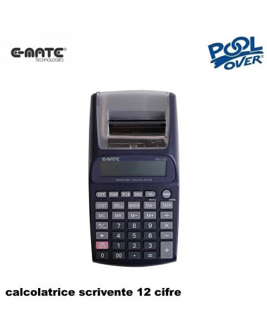 E-MATE CALCOLATRICE SCRIVENTE POOL PRT190 96337 12 CIFRE